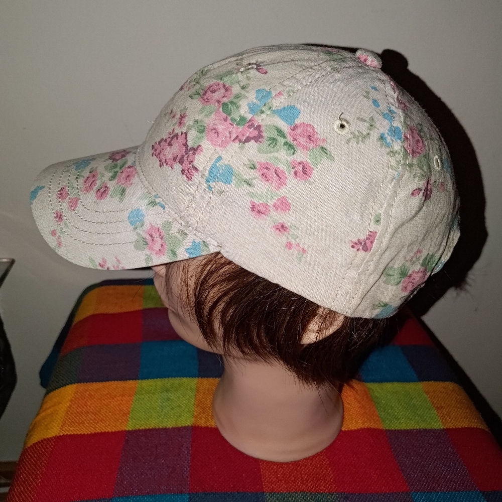 American Eagle Outfitters Floral Embroidered Eagle Logo Strapback Cap Hat View 5